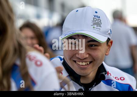 CIRCUIT GILLES VILLENEUVE, CANADA - 13 JUIN : Ayumu Iwasa, pilote de réserve de l'équipe Racing Bulls, lors du Grand Prix du Canada au circuit Gilles Villeneuve le vendredi 13 juin 2025 à Montréal, Canada (photo Michael Potts/Agence BSR) crédit : Agence BSR/Alamy Live News Banque D'Images
