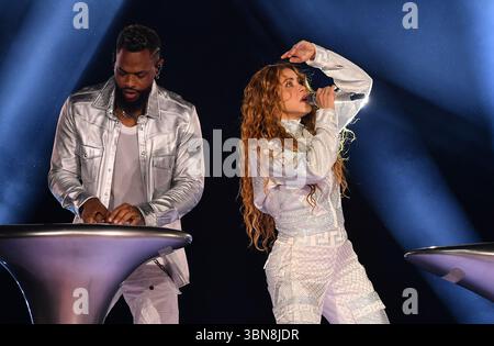 San Francisco, États-Unis. 30 juin 2025. Shakira se produit lors de la dernière nuit de sa tournée mondiale Las Mujeres ya No Lloran à Oracle Park le 30 juin 2025 à San Francisco, en Californie. Photo : C Flanigan/imageSPACE crédit : Imagespace/Alamy Live News Banque D'Images