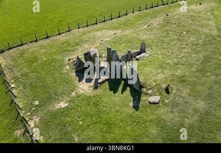 Vue aérienne de la tombe méga-riche de Newton Stewart dans le sud de l'Écosse, vue aérienne britannique du Banque D'Images
