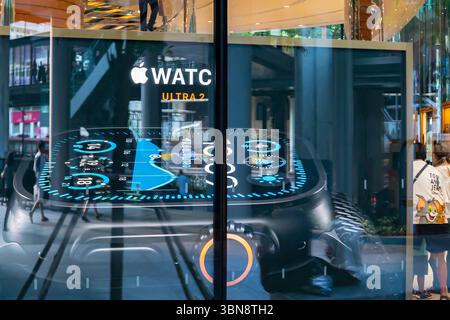 Promo Apple Watch, Apple Central World, Bangkok, Thaïlande Banque D'Images