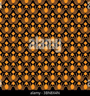 Un motif sans couture avec des fleurs jaunes vibrantes avec des feuilles vertes sur un fond doux, parfait pour les textiles, les papiers peints et le design sur le thème du printemps Illustration de Vecteur