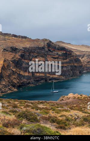 Route de randonnée Ponta de San Lorenzo sur l'île de Madère. Loisirs actifs et trekking à Madère. Banque D'Images