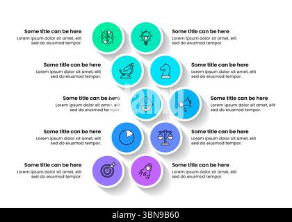 Modèle d'infographie avec icônes et 10 options ou étapes. Flèche. Peut être utilisé pour la mise en page de flux de travail, diagramme, bannière, webdesign. Illustration vectorielle Illustration de Vecteur