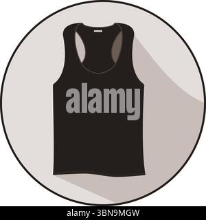 Emblème élégant du débardeur, arborant un motif plat élégant qui incarne la mode estivale. Illustration de Vecteur