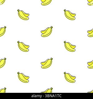 fond transparent de motif sans couture de banane doodle Illustration de Vecteur