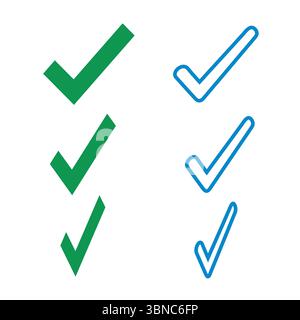 Coche symbole de coche. Icône de signe d'approbation. Vecteur de marque de confirmation. Indication de réussite de l'exécution. Illustration de Vecteur