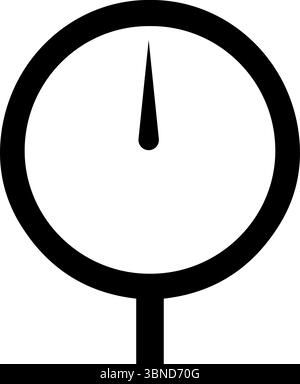 Icône de jauge - Noir minimaliste pression et mesure Illustration de Vecteur