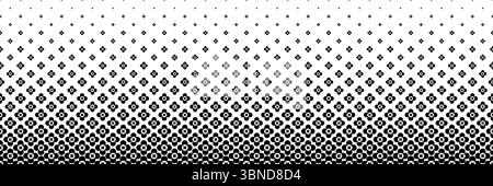 demi-teinte horizontale de la conception de fleurs noires pour le motif et l'arrière-plan. Illustration de Vecteur