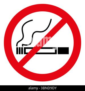 Panneau non fumeur isolé sur blanc. Illustration de Vecteur
