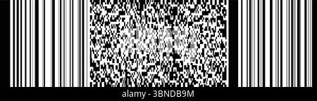 code à barres noir horizontal et code qr sur blanc pour motif, arrière-plan et conception, illustration vectorielle. Illustration de Vecteur