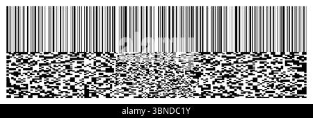code à barres noir horizontal et code qr sur blanc, illustration vectorielle. Illustration de Vecteur