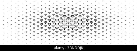 signe wifi noir d'étalement horizontal du centre pour le motif et l'arrière-plan. Illustration de Vecteur