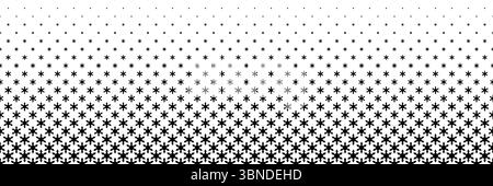 demi-teinte horizontale de fleur de fleur noire moderne pour motif et arrière-plan. Illustration de Vecteur