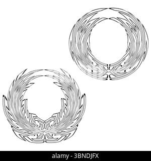 Cadres de couronne argentés. Motif laurier rond. Décoration circulaire décorative. Élément vectoriel vintage. Illustration de Vecteur