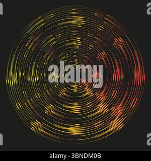 Spirale lumineuse au néon. Mouvements circulaires éclatants. Fond noir foncé. Illustration vectorielle. Illustration de Vecteur