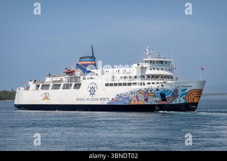 Mme Chi-Cheemaun ferry Owen Sound Transportation Company A Crown Corporation Ontario Government, Tobermory Ontario, Canada, photo stock Banque D'Images