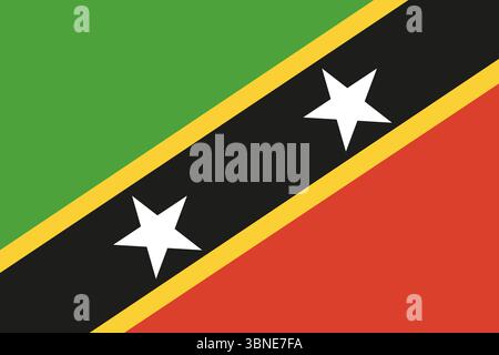 Drapeau de Saint-Kitts-et-Nevis. Couleurs et proportions officielles. Illustration de Vecteur