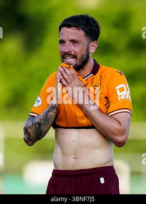 HENGELO, PAYS-BAS - 1er JUILLET : le joueur de Motherwell Apostolos Stamatelopoulos lors du match amical de pré-saison entre le FC Twente et le Motherwell FC le 1er juillet 2025 à Hengelo, pays-Bas. (Photo de René Nijhuis) Banque D'Images