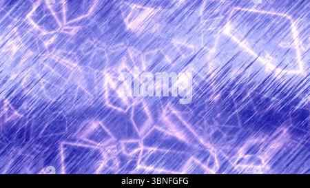 Fond cristallin violet glacé - motif abstrait en verre brisé aux tons froids avec effets de lumière Banque D'Images