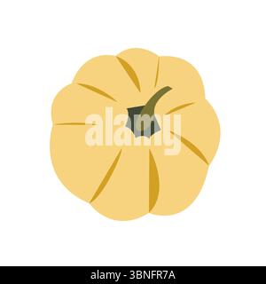 Citrouille stylisée dans les tons de jaune et crème. L'illustration vectorielle plate est parfaite pour la conception d'automne et de récolte. Illustration de Vecteur