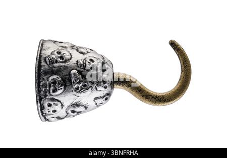 Bras de crochet pirate isolé sur fond blanc avec chemin de découpage Banque D'Images