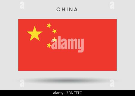 Drapeau de la République populaire de Chine Illustration de Vecteur