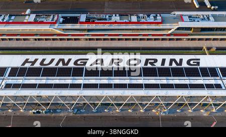 Nouvelles photos sur le Hungaroring. Il s'agit du circuit officiel hongrois de F1. Thème principal nouveau bâtiment Padock et tribune qui sont construits en 2025 Banque D'Images