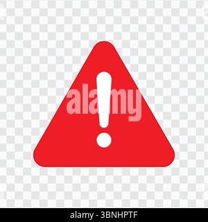'Triangle d'avertissement rouge avec point d'exclamation' Illustration de Vecteur