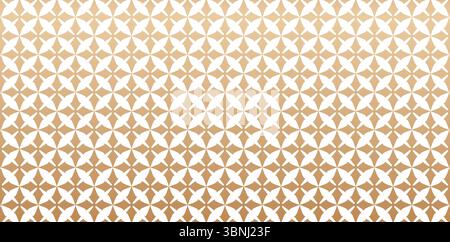 Motif géométrique sans couture basé sur le fond blanc isolé de couleur dorée d'art islamique traditionnel pour tissu, textile, couverture, papier d'emballage Illustration de Vecteur