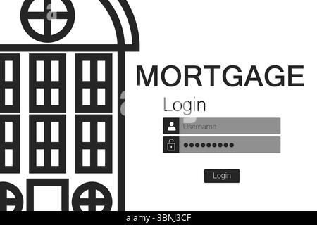 Image numérique de l'icône avec texte hypothécaire Banque D'Images