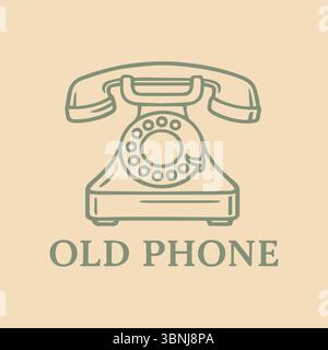 Vintage Rotary téléphone Un écho nostalgique de l'histoire de la communication Illustration de Vecteur