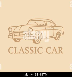 Vintage illustration automobile Design de voiture classique et style intemporel Illustration de Vecteur