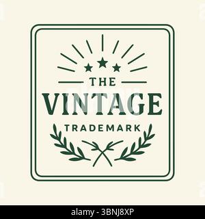 Authentique logo de marque Vintage Un emblème intemporel de qualité et de patrimoine Illustration de Vecteur
