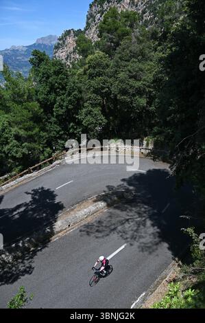 Rennrad fahren auf Mallorca, Coll de Soller *** cyclisme sur route à Majorque, Coll de Soller Banque D'Images