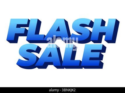 Graphique en gras avec les mots FLASH SALE dans un dégradé de couleurs bleu, conçu pour attirer l'attention à des fins promotionnelles Illustration de Vecteur