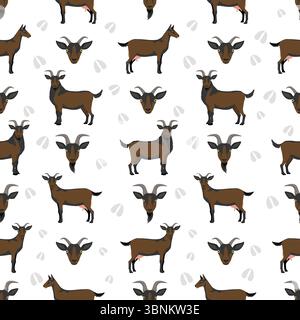 Chèvre alpine. Conception infographique des races de chèvres. Motif plat d'élevage. Illustration vectorielle Illustration de Vecteur