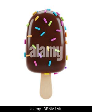Glace stick rendu 3D minimaliste dans un rendu doux et lisse Banque D'Images