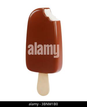 Glace stick rendu 3D minimaliste dans un rendu doux et lisse Banque D'Images
