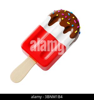 Glace stick rendu 3D minimaliste dans un rendu doux et lisse Banque D'Images