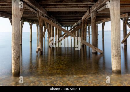 Infrastructure d'une cabane de baignade sur le lac de Constance à Lochau, Autriche Banque D'Images