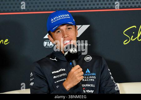 Towcester, Royaume-Uni. 03 juillet 2025. Alexander Albon, Williams, lors d'une conférence de presse des pilotes lors du Grand Prix de Grande-Bretagne de formule 1 Qatar Airways à Silverstone, Towcester, Northamptonshire, Royaume-Uni. Crédit : LFP/Alamy Live News Banque D'Images