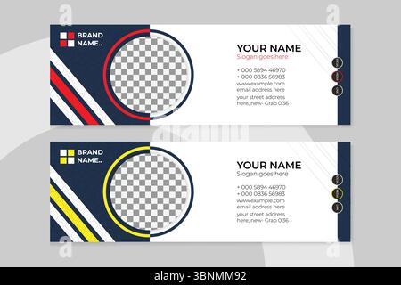 Conception de modèle de signature d'email unique et créative ou modèle de pied de page d'email. Illustration de Vecteur