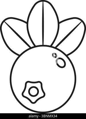 Icône de fruit de canneberge dans le style plat linéaire de trait. Illustration vectorielle lingonberry sur fond isolé. Concept d'entreprise de signe de baie fraîche. Illustration de Vecteur