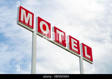 Panneau de motel vintage côté route sur la section Missouri de la route 66. Banque D'Images