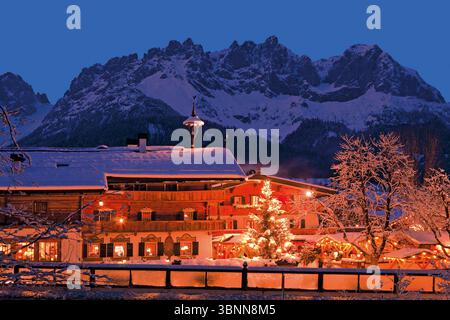 Marché de Noël au Stanglwirt à Going, Tyrol, Autriche Banque D'Images
