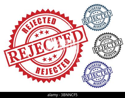 Elément de conception graphique de tampon rejeté pour les applications métier Illustration de Vecteur
