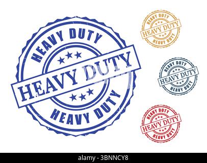 Heavy Duty Stamp Bleu Rouge Or et variations grises Illustration de Vecteur