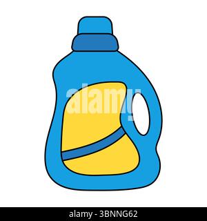 Illustration vectorielle colorée de bouteille de détergent à lessive. Cette illustration vectorielle vibrante présente une bouteille stylisée de détergent à lessive. Illustration de Vecteur