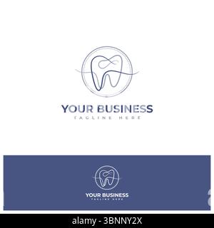 Modèle de conception de logo Creative Elegance Teeth style plat. Illustration vectorielle Illustration de Vecteur
