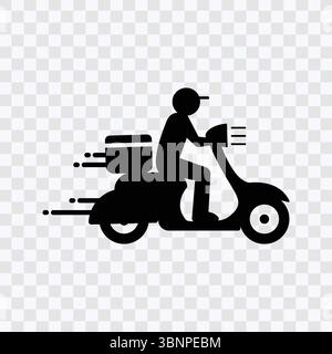'Icône de scooter de livraison - courrier rapide, moto, livraison de colis' Illustration de Vecteur